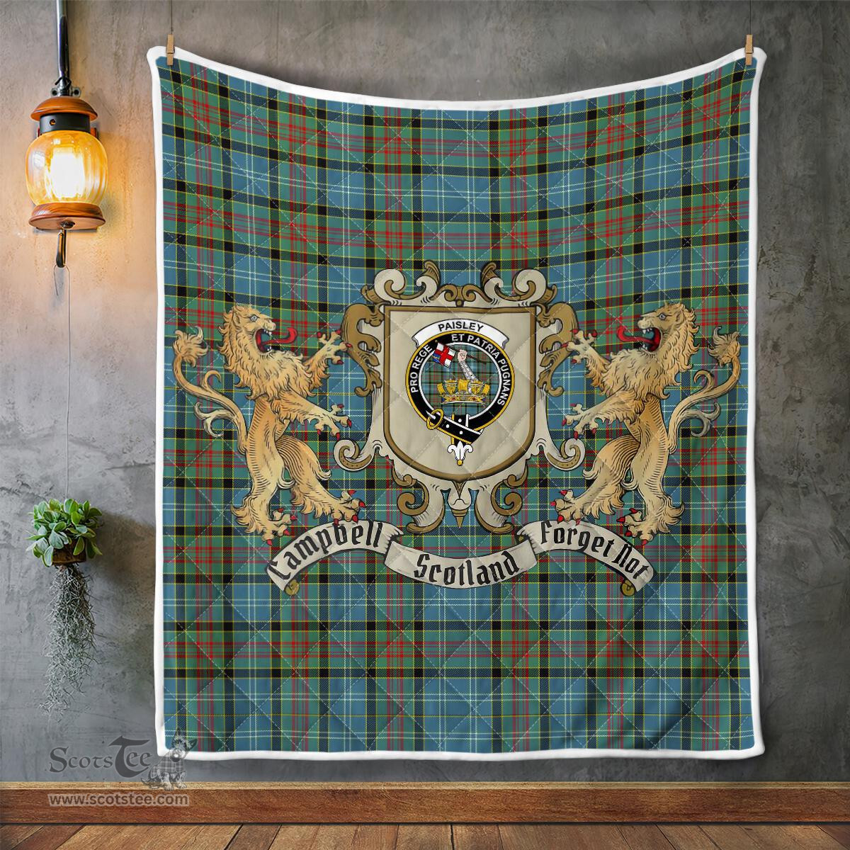 Scottish Paisley Clan Badge Tartan Plaid Lion Crest Premium Quilt Scottish Plaid Tartan Plaid - ScotsTee - scotstee.com