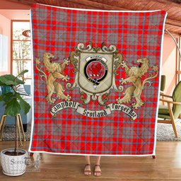Scottish Moubray Clan Badge Tartan Plaid Lion Crest Premium Quilt Scottish Plaid Tartan Plaid - ScotsTee - scotstee.com