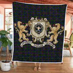 Scottish Murray Of Athole Clan Badge Tartan Plaid Lion Crest Premium Quilt Scottish Plaid Tartan Plaid - ScotsTee - scotstee.com