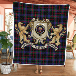 Scottish Nairn Clan Badge Tartan Plaid Lion Crest Premium Quilt Scottish Plaid Tartan Plaid - ScotsTee - scotstee.com