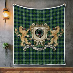 Scottish Tweedie Clan Badge Tartan Plaid Lion Crest Premium Quilt Scottish Plaid Tartan Plaid - ScotsTee - scotstee.com