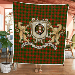 Scottish Menzies Clan Badge Tartan Plaid Lion Crest Premium Quilt Scottish Plaid Tartan Plaid - ScotsTee - scotstee.com