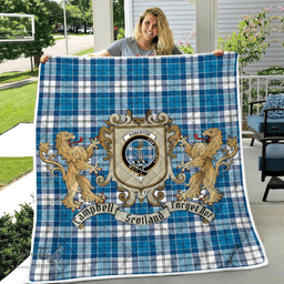 Scottish Roberton Clan Badge Tartan Plaid Lion Crest Premium Quilt Scottish Plaid Tartan Plaid - ScotsTee - scotstee.com