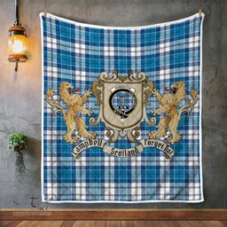 Scottish Roberton Clan Badge Tartan Plaid Lion Crest Premium Quilt Scottish Plaid Tartan Plaid - ScotsTee - scotstee.com