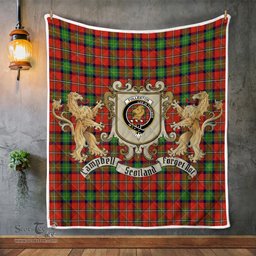 Scottish Fullerton Clan Badge Tartan Plaid Lion Crest Premium Quilt Scottish Plaid Tartan Plaid - ScotsTee - scotstee.com
