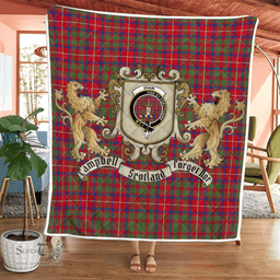 Scottish Shaw Of Tordarroch Clan Badge Tartan Plaid Lion Crest Premium Quilt Scottish Plaid Tartan Plaid - ScotsTee - scotstee.com