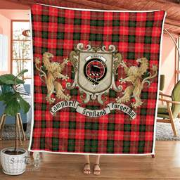 Scottish Nesbitt Clan Badge Tartan Plaid Lion Crest Premium Quilt Scottish Plaid Tartan Plaid - ScotsTee - scotstee.com