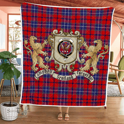 Scottish Wishart Clan Badge Tartan Plaid Lion Crest Premium Quilt Scottish Plaid Tartan Plaid - ScotsTee - scotstee.com