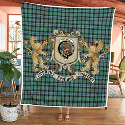 Scottish Melville Clan Badge Tartan Plaid Lion Crest Premium Quilt Scottish Plaid Tartan Plaid - ScotsTee - scotstee.com
