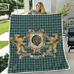 Scottish Melville Clan Badge Tartan Plaid Lion Crest Premium Quilt Scottish Plaid Tartan Plaid - ScotsTee - scotstee.com