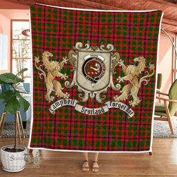 Scottish Skene Clan Badge Tartan Plaid Lion Crest Premium Quilt Scottish Plaid Tartan Plaid - ScotsTee - scotstee.com