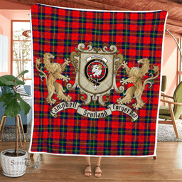 Scottish Ruthven Clan Badge Tartan Plaid Lion Crest Premium Quilt Scottish Plaid Tartan Plaid - ScotsTee - scotstee.com