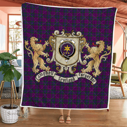 Scottish Wardlaw Clan Badge Tartan Plaid Lion Crest Premium Quilt Scottish Plaid Tartan Plaid - ScotsTee - scotstee.com