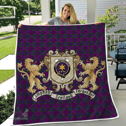 Scottish Wardlaw Clan Badge Tartan Plaid Lion Crest Premium Quilt Scottish Plaid Tartan Plaid - ScotsTee - scotstee.com