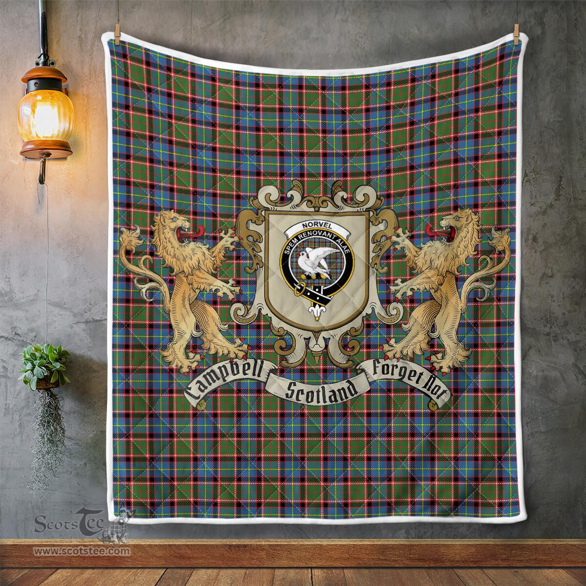 Scottish Norvel Clan Badge Tartan Plaid Lion Crest Premium Quilt Scottish Plaid Tartan Plaid - ScotsTee - scotstee.com