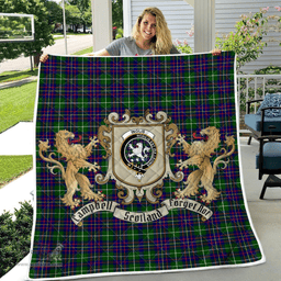 Scottish Inglis Clan Badge Tartan Plaid Lion Crest Premium Quilt Scottish Plaid Tartan Plaid - ScotsTee - scotstee.com