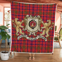 Scottish Lumsden Clan Badge Tartan Plaid Lion Crest Premium Quilt Scottish Plaid Tartan Plaid - ScotsTee - scotstee.com