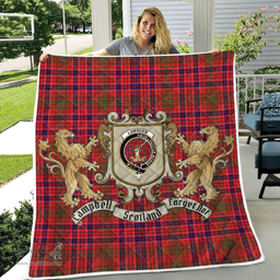 Scottish Lumsden Clan Badge Tartan Plaid Lion Crest Premium Quilt Scottish Plaid Tartan Plaid - ScotsTee - scotstee.com