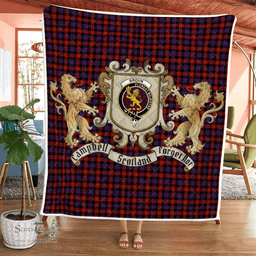 Scottish Broun Clan Badge Tartan Plaid Lion Crest Premium Quilt Scottish Plaid Tartan Plaid - ScotsTee - scotstee.com
