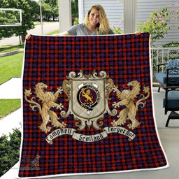 Scottish Broun Clan Badge Tartan Plaid Lion Crest Premium Quilt Scottish Plaid Tartan Plaid - ScotsTee - scotstee.com