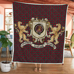 Scottish Fotheringham Clan Badge Tartan Plaid Lion Crest Premium Quilt Scottish Plaid Tartan Plaid - ScotsTee - scotstee.com