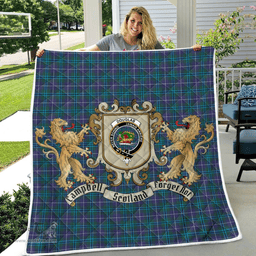 Scottish Douglas Clan Badge Tartan Plaid Lion Crest Premium Quilt Scottish Plaid Tartan Plaid - ScotsTee - scotstee.com