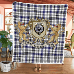 Scottish Hannay Clan Badge Tartan Plaid Lion Crest Premium Quilt Scottish Plaid Tartan Plaid - ScotsTee - scotstee.com