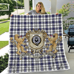Scottish Hannay Clan Badge Tartan Plaid Lion Crest Premium Quilt Scottish Plaid Tartan Plaid - ScotsTee - scotstee.com