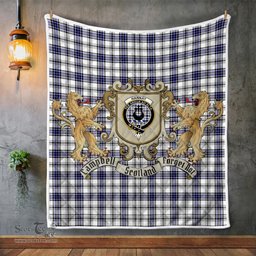Scottish Hannay Clan Badge Tartan Plaid Lion Crest Premium Quilt Scottish Plaid Tartan Plaid - ScotsTee - scotstee.com