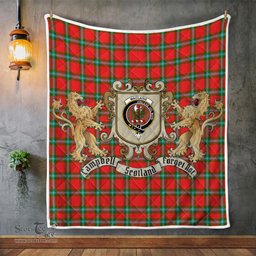 Scottish Maclaine Of Lochbuie Clan Badge Tartan Plaid Lion Crest Premium Quilt Scottish Plaid Tartan Plaid - ScotsTee - scotstee.com