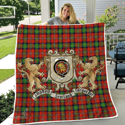 Scottish Fairlie Clan Badge Tartan Plaid Lion Crest Premium Quilt Scottish Plaid Tartan Plaid - ScotsTee - scotstee.com