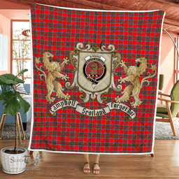 Scottish Binning Of Wallifoord Clan Badge Tartan Plaid Lion Crest Premium Quilt Scottish Plaid Tartan Plaid - ScotsTee - scotstee.com