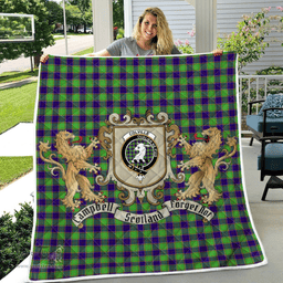 Scottish Colville Clan Badge Tartan Plaid Lion Crest Premium Quilt Scottish Plaid Tartan Plaid - ScotsTee - scotstee.com