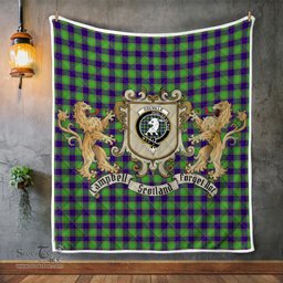 Scottish Colville Clan Badge Tartan Plaid Lion Crest Premium Quilt Scottish Plaid Tartan Plaid - ScotsTee - scotstee.com