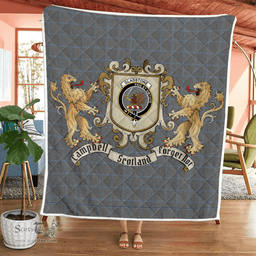 Scottish Gladstone Clan Badge Tartan Plaid Lion Crest Premium Quilt Scottish Plaid Tartan Plaid - ScotsTee - scotstee.com