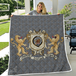 Scottish Gladstone Clan Badge Tartan Plaid Lion Crest Premium Quilt Scottish Plaid Tartan Plaid - ScotsTee - scotstee.com