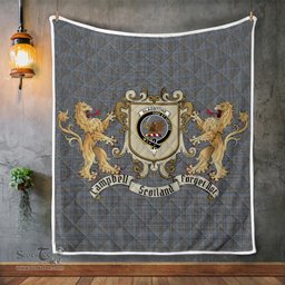 Scottish Gladstone Clan Badge Tartan Plaid Lion Crest Premium Quilt Scottish Plaid Tartan Plaid - ScotsTee - scotstee.com