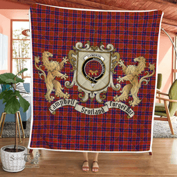 Scottish Cameron Clan Badge Tartan Plaid Lion Crest Premium Quilt Scottish Plaid Tartan Plaid - ScotsTee - scotstee.com