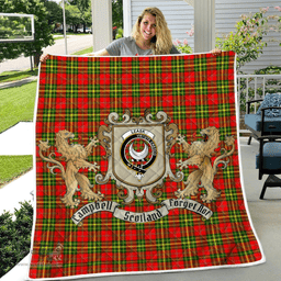 Scottish Leask Clan Badge Tartan Plaid Lion Crest Premium Quilt Scottish Plaid Tartan Plaid - ScotsTee - scotstee.com