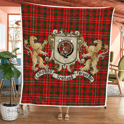 Scottish Mackinnon Clan Badge Tartan Plaid Lion Crest Premium Quilt Scottish Plaid Tartan Plaid - ScotsTee - scotstee.com