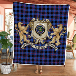 Scottish Maule Clan Badge Tartan Plaid Lion Crest Premium Quilt Scottish Plaid Tartan Plaid - ScotsTee - scotstee.com