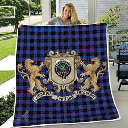 Scottish Maule Clan Badge Tartan Plaid Lion Crest Premium Quilt Scottish Plaid Tartan Plaid - ScotsTee - scotstee.com