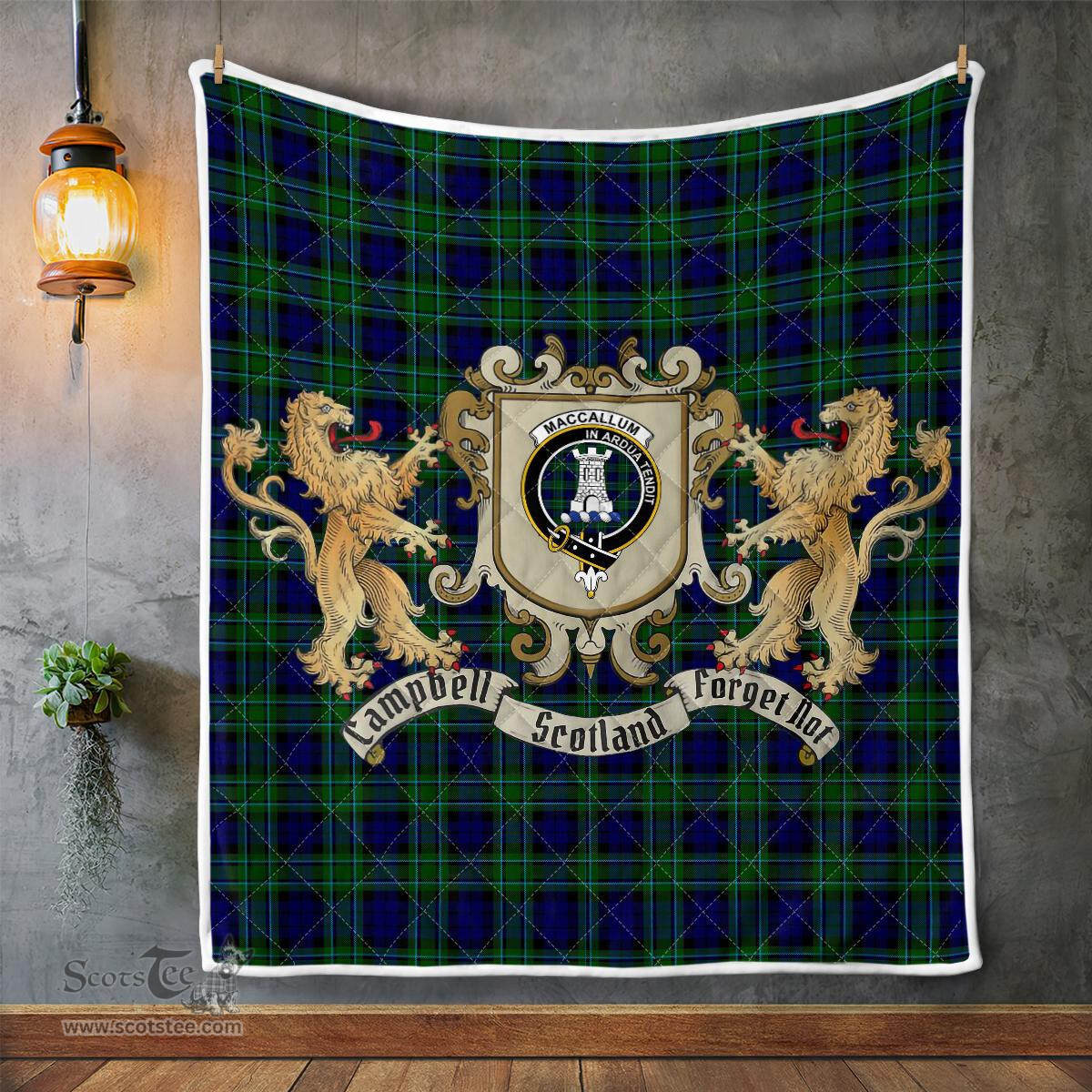 Scottish Maccallum Clan Badge Tartan Plaid Lion Crest Premium Quilt Scottish Plaid Tartan Plaid - ScotsTee - scotstee.com