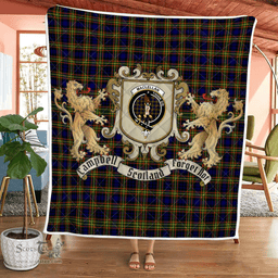 Scottish Maclellan Clan Badge Tartan Plaid Lion Crest Premium Quilt Scottish Plaid Tartan Plaid - ScotsTee - scotstee.com