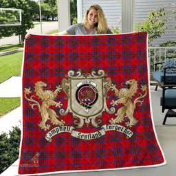 Scottish Leslie Clan Badge Tartan Plaid Lion Crest Premium Quilt Scottish Plaid Tartan Plaid - ScotsTee - scotstee.com