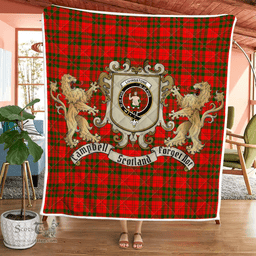 Scottish Livingstone Clan Badge Tartan Plaid Lion Crest Premium Quilt Scottish Plaid Tartan Plaid - ScotsTee - scotstee.com