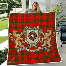 Scottish Livingstone Clan Badge Tartan Plaid Lion Crest Premium Quilt Scottish Plaid Tartan Plaid - ScotsTee - scotstee.com