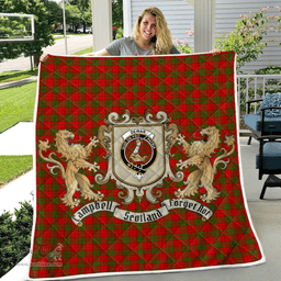 Scottish Dewar Clan Badge Tartan Plaid Lion Crest Premium Quilt Scottish Plaid Tartan Plaid - ScotsTee - scotstee.com