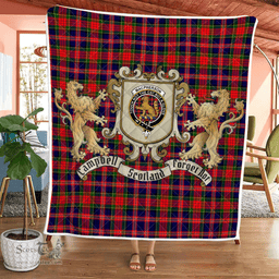 Scottish Macpherson Chief Clan Badge Tartan Plaid Lion Crest Premium Quilt Scottish Plaid Tartan Plaid - ScotsTee - scotstee.com