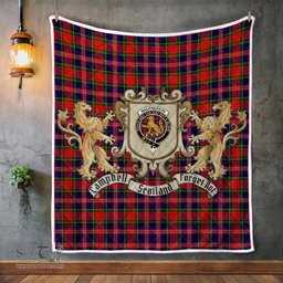 Scottish Macpherson Chief Clan Badge Tartan Plaid Lion Crest Premium Quilt Scottish Plaid Tartan Plaid - ScotsTee - scotstee.com